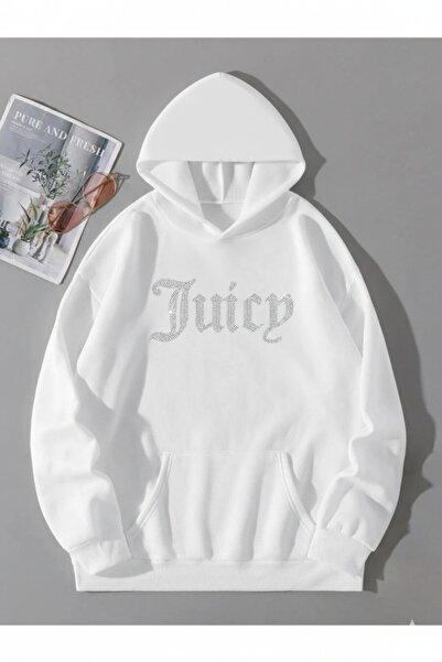 Bozz&Bozz Collection Unisex Oversized Crystal Stone Printed Juicy Hoodie Swea...