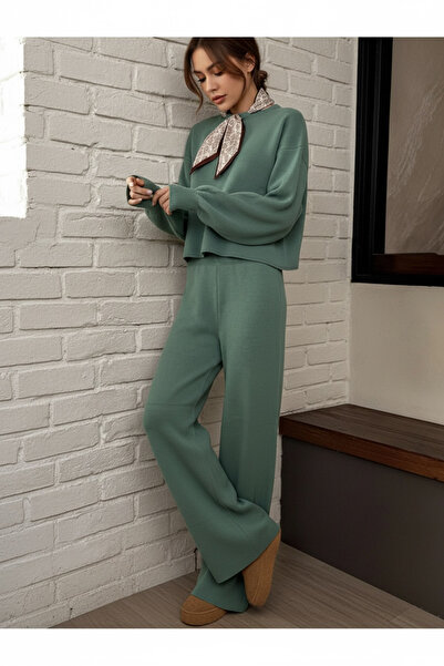 NEWCO Set de două piese din tricotaj cu guler tip bicicletă și orificii pentr...