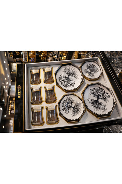 Herencia 18 Parça Çay Bardağı Seti – Sanat ve Zarafetin Buluşma