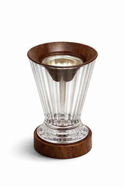 Urbanza Luxury Crystal Incense Burner Holder with Brown Wooden Base, Elegant ...