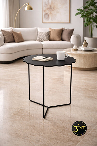 3art Metal Modern Dalga Formlu Yan Sehpa – Minimal Tasarım, Dekoratif Sehpa