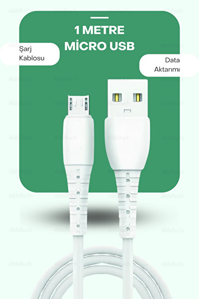 Abbruch 1 Metre 3 Amper Mikro USB Şarj & Data Kablosu