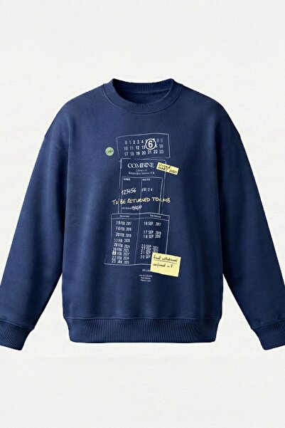 COMBİNE MİCHAİL Bluză pentru bărbați cu imprimeu supradimensionat bleumarin t...