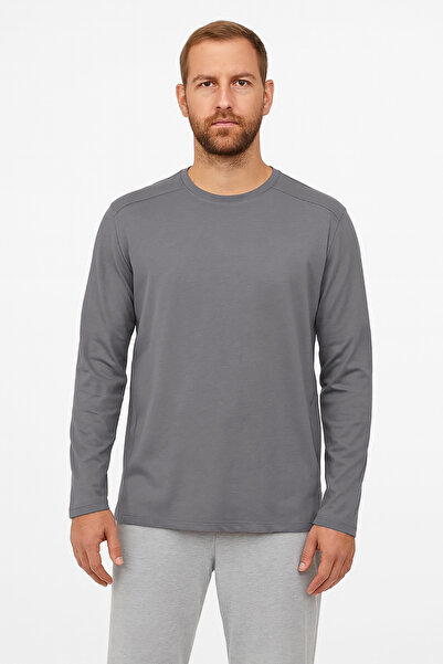 Cottonland Men's Colbert Long Sleeve O-Neck Unprinted Single Jersey Combed Co...