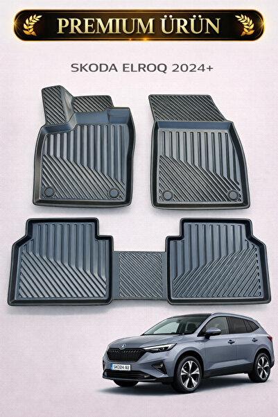 Black Gold Skoda Elroq 2024+ Uyumlu 3D Oto Paspas Premium