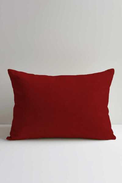 Queen Jera Rose Red Suede Throw Pillow Cover 30X50 – Solid Color Double Sided...
