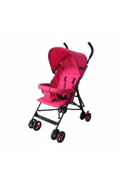 Star Kids عربة أطفال قابلة للطي وخفيفة الوزن مع مظلة - وردي
