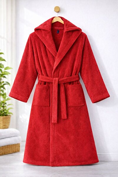 Serafina %100 PAMUK UNISEX KAPÜŞONLU BORNOZ