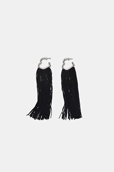 Stradivarius Long heart tassel earrings