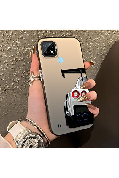 Hontinga حافظة صلبة رفيعة مضادة للسقوط بنمط السيارة متوافقة مع هاتف Realme C21