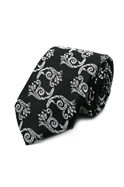 Sade Kravat ربطة عنق منقوشة خاصة باللونين الأسود والأبيض 31997 أسود