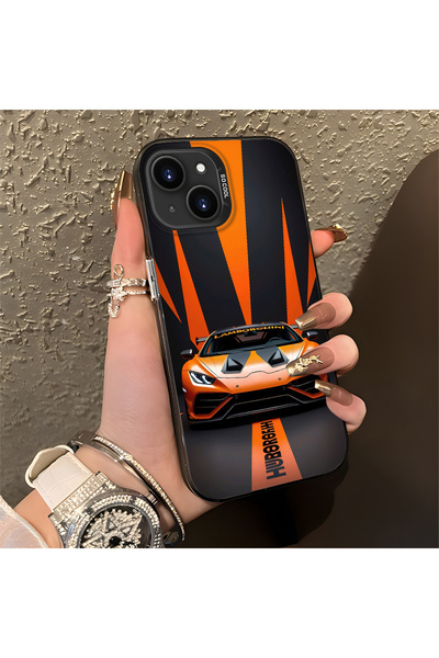 Hontinga iPhone 15 Plus/14 Plus ile Uyumlu Lambo Desenli Anti Düşme İnce Sert...