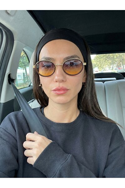 funeyes Max Brown Frame Metal Oval Trend Sunglasses with Gradient Lenses