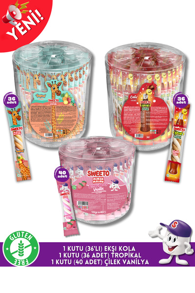 SWEETO ASETAT KUTU MİNİ PAKET SETİ 3'LÜ
