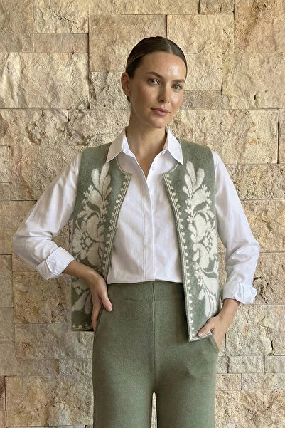 Hatun Atila Візерунковий трикотажний жилет з шардоном