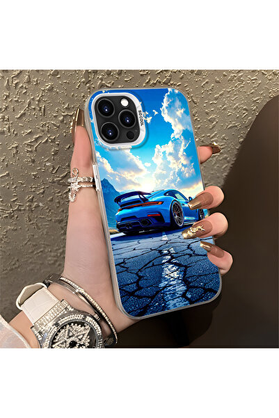 Hontinga حافظة صلبة رفيعة مضادة للسقوط بنمط سيارة رياضية متوافقة مع هاتف iPho...