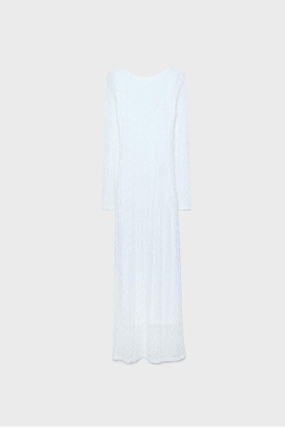 Stradivarius Long sleeve lace midi dress