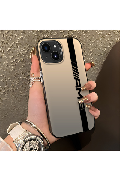 Hontinga iPhone 15 Plus/14 Plus ile Uyumlu AMG Desenli Anti Düşme İnce Sert K...