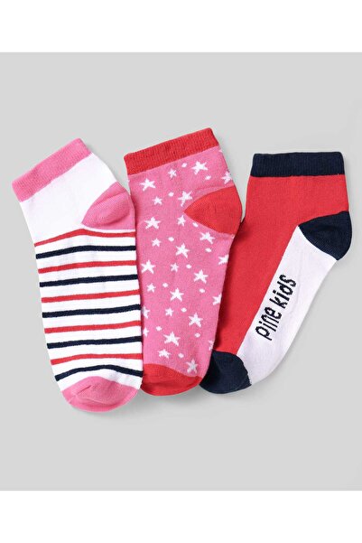 Pine kids Knit Ankle Length Socks with Strips & Stars Print - Assorted