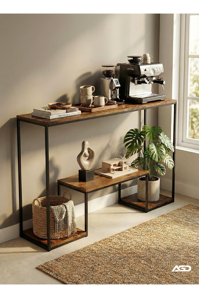 AGD 3-Tier Modern Side Console Table for Coffee Equipment, Entryway & Living ...