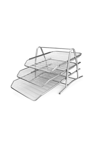 OEM MESH Document Tray 3 Compartments Silver