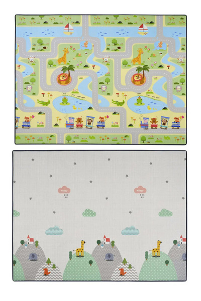 Coolmats Çift Taraflı Çocuk Oyun Halısı, 140 X 200 X 1.5 Cm Oyun Matı, Soğuk ...