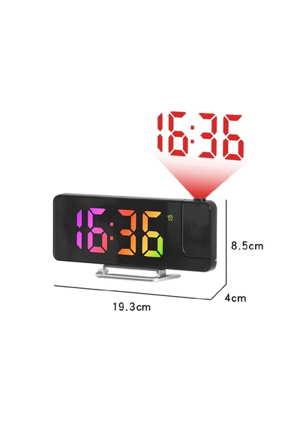 OEM Digital alarm clock with LED projection, multicolor display, alarm and li...