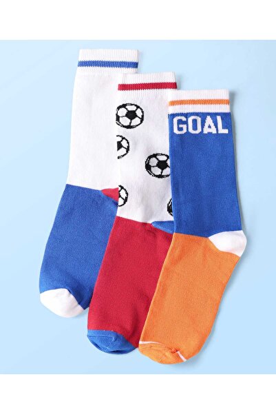 Pine kids Cotton Knit Ankle Length Socks With Sports Theme Design Pack Of 3 -...