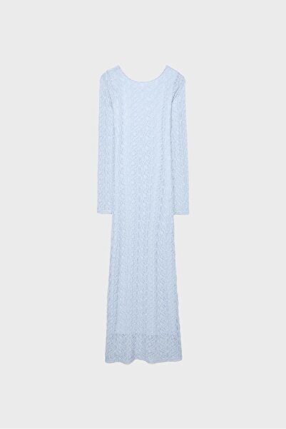 Stradivarius Long sleeve lace midi dress