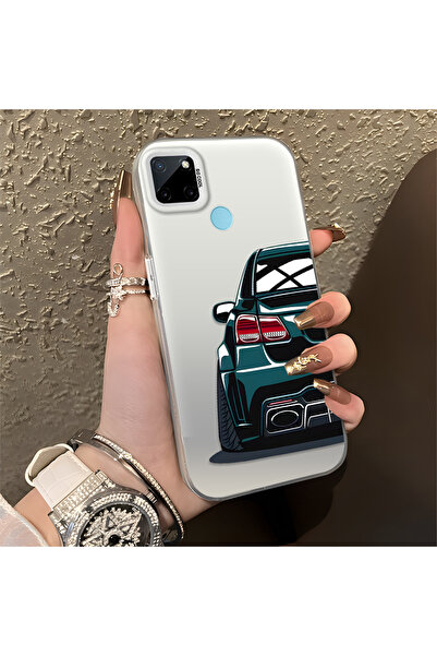 Hontinga حافظة صلبة رفيعة مضادة للسقوط بنمط السيارة متوافقة مع Realme C21Y/C25Y