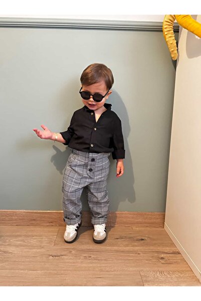 favorimkids Cotton Baby Boy Stylish Set – Shirt & Plaid Trousers