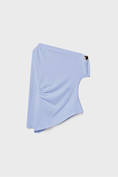 Stradivarius Asymmetric T-shirt with metal buckle