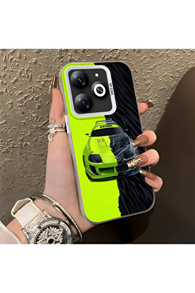 Hontinga حافظة صلبة رفيعة مضادة للسقوط بنمط لامبو متوافقة مع هاتف Infinix Hot...