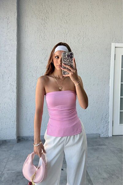 Les Seduisantes Diver Fabric Strapless Side Slit Blouse