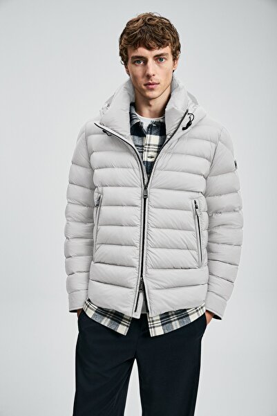 Lufian Men's Gabriel Goose down Coat 112120259 Stone