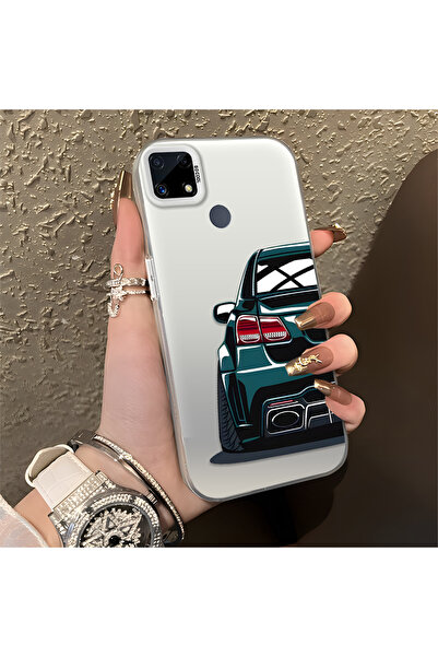 Hontinga حافظة صلبة رفيعة مضادة للسقوط بنمط السيارة متوافقة مع هاتف Realme C25