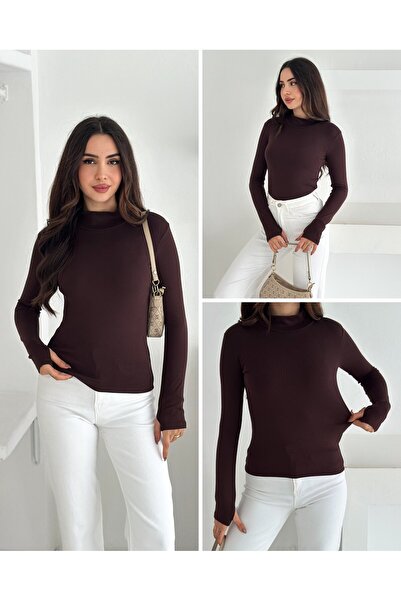 Paraf style Mock Neck Cashmere Textured Ultra Light Blouse