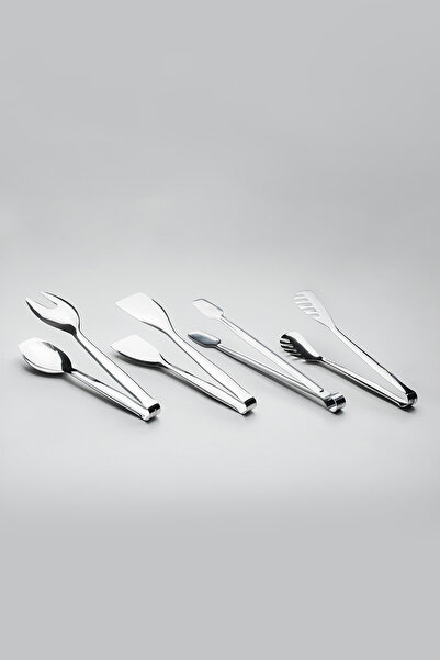 Nehir 4 Piece Stainless Steel Tongs Set
