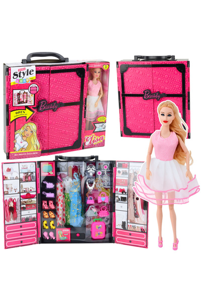 Three top online Pink Wardrobe Set for Dolls, Dresses, Shoes, Accessories