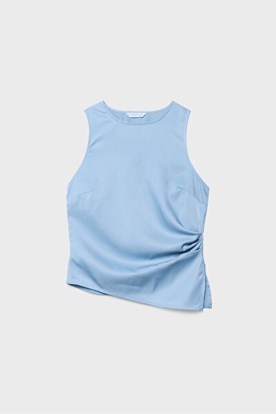 Stradivarius Sleeveless top with side gathering