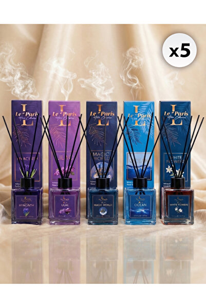 LE PARİS Odorizant de cameră cu bețișoare 120ml x5 - Zambilă - Liliac - Magic...