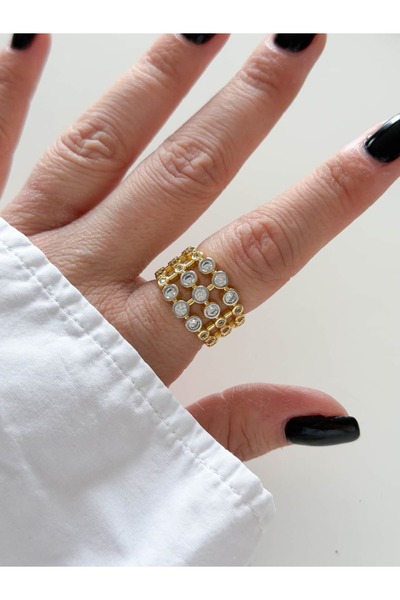 CHARMLUCKY Baget Stone Cage Ring (Adjustable)