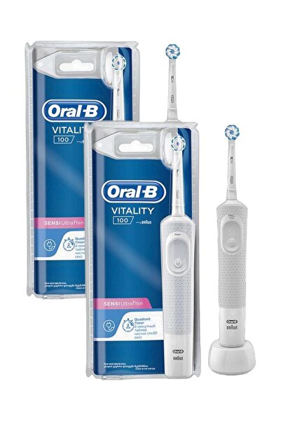 Oral-B Vitality 100 Sensi Ultrathin Rechargeable Toothbrush Set of 2