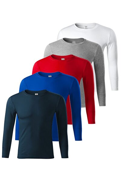 Malfini Set 5 Tricouri Maneca Lunga, Barbati, P75MixColor