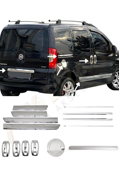 ACK Dizayn FİAT FİORİNO 2007+ 5'Lİ KROM SET ( YAN KAPI ÇITASI-SÜRGÜ ÇITASI-DE...