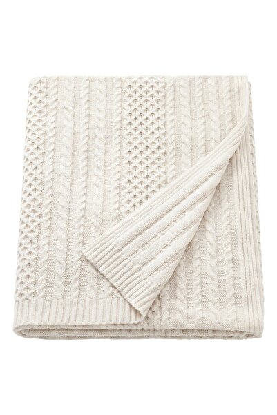 IKEA SÖRBYSKOGEN Blanket, dirty white, 130 x 170 cm