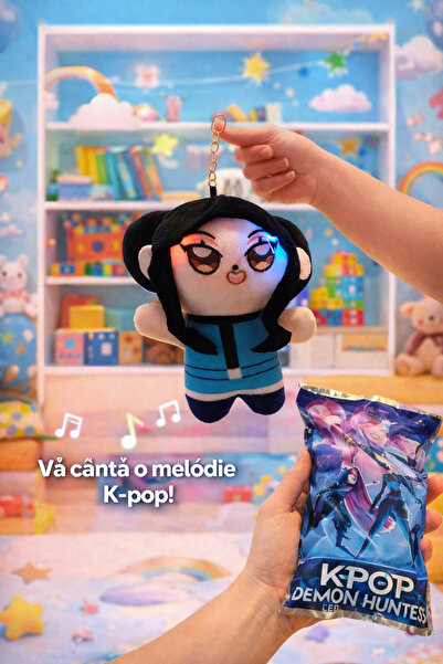 K-POP Demon Hunters Plush Keychain with LED and Music – 15 cm, for Children