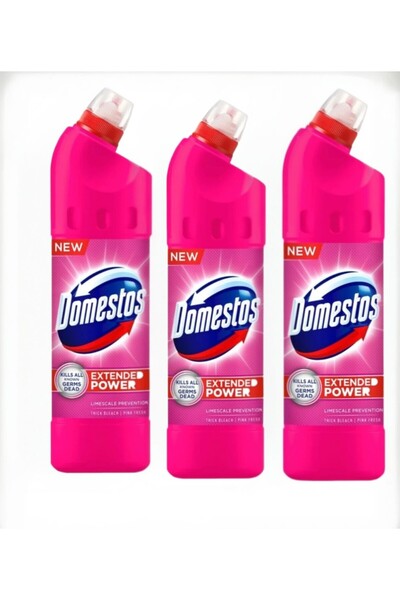 Domestos Extended Power Toilet Disinfectant Gel, Anti-limescale Effect, Pink,...
