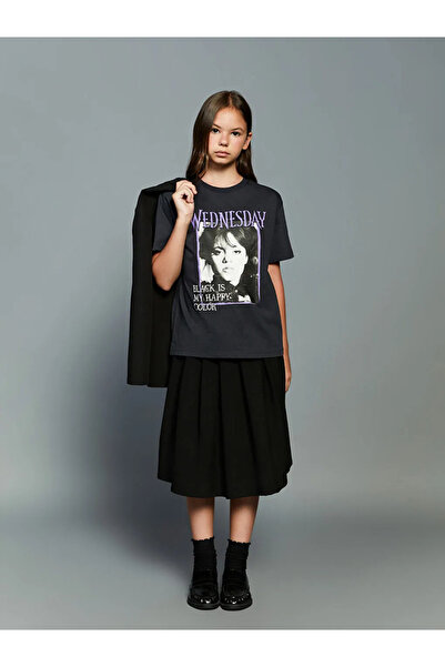 LC Waikiki LCW Kids Lacivert Basic Pileli Kız Çocuk Etek