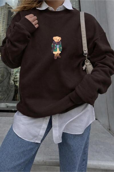 Hira Clothing Teddy Bear cu imprimeu Bumbac organic Swea tricou